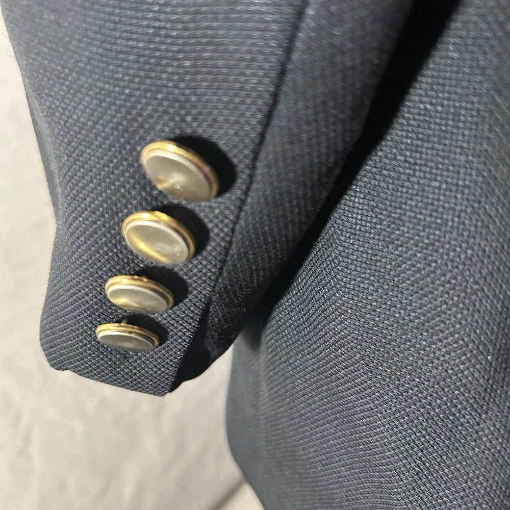 Vintage Christian Dior Mens 46L Black Blazer Sport Coat Big & Tall Suit Jacket